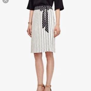 Ann Taylor black and white striped skirt